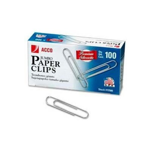 Acco® Jumbo Paper Clips, Silver, 1000/Pack, Acco, Mfr#: 72500